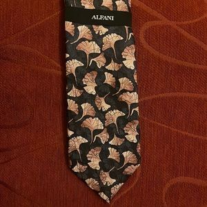 Alfani black pink silk tie